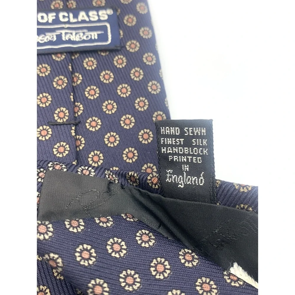 Robert Talbott Best‎ of Class Men's 100% Silk Necktie Navy Blue Geometric 57.5